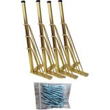 4'lü Metal Mobilya Ayağı Gold 30 cm Sehpa Puf Koltuk Ayağı Vidalı Hairpin Ayak - altın