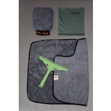 4'lü Mikrofiber Oto Yıkama Kurulama Araba Silme Bezi + Cam Bezi + Oto Eldiveni + Silecek