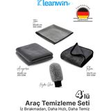 4’lü Mikrofiber Oto Yıkama ve Kurulama Seti – Araç Iç ve Dış Temizlik Bezleri ve Oto Yıkama Eldiveni - 0,25 kg