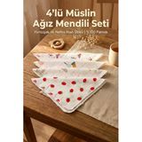 4'Lü Modern Desenli Müslin Bebek Ağız Mendili Günlük Kullanım İçin Yumuşak Dokulu 25 X 25 Cm