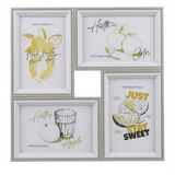 4'lü Modern Duvar Çerçeve Seti – 28.8 cm x 28.8 cm, 10x15 cm Fotoğraf Uyumlu, Dekoratif Şık Tasarım (gri)