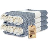 4'lü Paket -%100 Pamuk Peştamal 100X180 Cm, Havuz ve Plaj Havlusu, Spor Havlusu, Hızlı Kurur ve - Çok Renkli - 0,6 x 19 x 29 cm