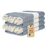 4'Lü Paket -%100 Pamuk Peştamal 100X180 Cm, Havuz Ve Plaj Havlusu, Spor Havlusu, Hızlı Kurur Ve Koku Yapmaz, Emici, Hafif Ve Kompakt, Gök Mavisi