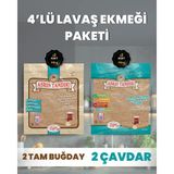 4'LÜ PAKET-Asrın Tandırı 2 Adet Ekşi Mayalı Tam Buğday Lavaş Ekmeği- 2 Adet Ekşi Mayalı Çavdar Lavaş Ekmeği - 1 Adet