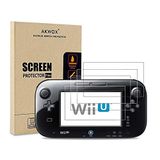 (4'lü paket) Nintendo Wii U Gamepad için Ekran Koruyucu, Akwox Ultra Şeffaf HD Ekran Koruyucu Filtresi, Nintendo Wii U Gamepad için Kabarcık ve Parmak İzi Önleyici