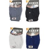 4'lü Paket Seher Yıldızı Erkek Havlu Bel Boxer - Karışık - XL