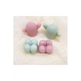 4’Lü Pembe Su Yeşili Kaktüs Ve Mini Bubble Mum