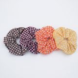 4'lü Pötikare Kumaş Scrunchie Saç Tokası Seti – Saçı Yıpratmayan Esnek Lastik Toka, Renkli Saç ve Bilek Aksesuarı (Kahverengi, Bordo, Turuncu, Sarı)