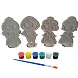 4’lü Prenses Boyama Seti – 3D Baskı Boyanabilir Figürler + 6’lı Boya ve Fırça