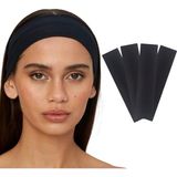 4'lü Saç Bandı - Elastik Kaymaz Ince Esnek Pamuk Emici Kadın Saç Bandı Bandana, Unisex Spa Ko - Çok Renkli