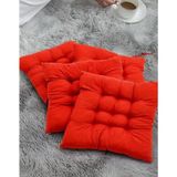 4’lü Sandalye Minderi – Bağcıklı, Çökme Yapmaz Sünger Dolgulu, Yıkanabilir – 40x40 cm (Kırmızı)