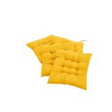 4’lü Sandalye Minderi – Bağcıklı, Çökme Yapmaz Sünger Dolgulu, Yıkanabilir – 40x40 cm (Sarı)