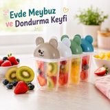 4'lü Şekilli Dondurma Yapma Kalıbı Meybuz Kalıbı Bpa'sız Plastik Meyve Suyu Dondurma Kalıbı Ev Tipi Dondurma Kabı Çocuklar Için Sariva Home