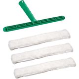 4lü Set 3 Adet Mikrofiber 45cm BüyükBoy Cam Silme Peluşu Köpürtme Bezi 1 Adet Cam Peluş Aparatı 45cm