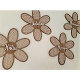 4'lü Set 30 cm Çap Papatya Hazeran Ahşap Rattan Kapı Bebek Odası Kapı Duvar Süsü Dekorasyon - Renkli
