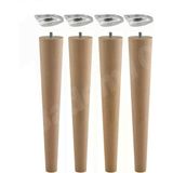 (4'Lü SET) Ahşap Sehpa Ayak Takımı 50 cm Zigon Puf Tabure Ayağı Masa Ayakları Açılı Bağlantı Aparatı Dahil