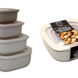 4'lü Set BPA İçermeyen Kare Gıda Saklama Kabı Havalandırmalı Kapaklar Çeşitli Boyutlar, Mikrodalga ve Dondurucu Güvenli Yerleştirme Tasarımı, Artıklar için Yemek Hazırlama Buzdolabı Organizasyonu Kuru