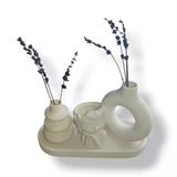4Lü Set Dalgalı Ve Yuvarlak Vazo Çiçekçi Kız Kokulu Mum