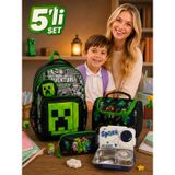 4’lü Set İlkokul-Ortaokul Erkek Çocuk Okul Çantası ve Beslenme seti, Çocuk Sırt Çantası Okul Çantası, Beslenme Çantası, Kalemlik, Silgilik Erkek çocuk okul çantası ilkokul seti (Mavi Beyaz)
