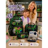 4’lü Set İlkokul-Ortaokul Erkek Çocuk Okul Çantası ve Beslenme seti, Çocuk Sırt Çantası Okul Çantası, Beslenme Çantası, Kalemlik, Silgilik Erkek çocuk okul çantası ilkokul seti yeni (Beyaz Mavi)