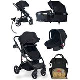 4'lü Set Joell Truva Travel Sistem Bebek Arabası / Puset / Bebek Bakım Çantası / Yağmurluk - Siyah