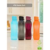 4’Lü Set Matara Okul Suluğu Kapaklı Su Şişesi Plastik 750 Ml