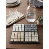 4'lü Set Mozaik Mermer Bardak Altlığı 10 x 10 cm - Doğal Taş Tasarım Sunum Altlığı