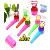 4'lü Set Oyuncak Saksafon Popit Pipet Top Üfleme Oyunu