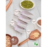 4'lü Set Plastik Erzak Kürek Seti Pembe
