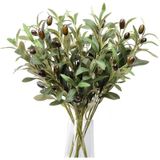 4lü Set Yapay Zeytin Dalı 45cm 4 Meyveli Yapay Çiçek