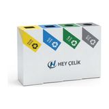 4’lü Sıfır Atık Kutusu (SAK-110) – Metal Geri Dönüşüm Ünitesi | Hey Çelik