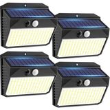 4’lü Solar Bahçe Işıkları, Hareket Sensörlü, 150 Led, 3 Modlu, IP65 Su Geçirmez, Solar Duvar Lambası