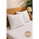 4'Lü Su Geçirmez Yastık Alezi 50X70 Cm | Fermuarlı Yastık Koruyucu Kılıfı | Micro Kumaş | Terletmez | Beyaz