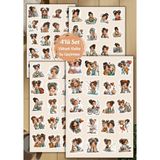 4'lü Tatlı Kız Sticker D00012 - 1 Adet