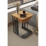 4'lü Tekerlekli Zigon Sehpa Siyah Ayak Atlantik Çam 18mm Mdf