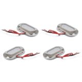 4'lü Tekne Merdiven Lambası. 12v. Krom Çerçeve. Beyaz. Aydınlatma Beyaz