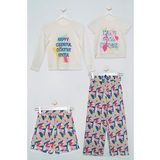 4'lü Tshirt Bluz Pantolon Şort Sarı Takım