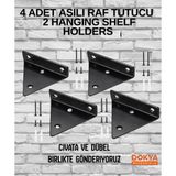 4'lü Üçgen Gizli Duvar Rafı Askı Aparatı - Sağlam Metal Raf Tutucu