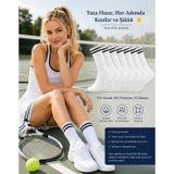 4’lü Unısex Tenis Çorap Set, Kadın Çorap Yazlık, Erkek Tenis Çorap, Kadın Çorabı Yazlık, Kadın Çorabı Koton, Kız Çorabı, Bayan Çorapları (39-41)