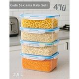4'lü Vakumlu Saklama Kabı Seti Hava Almaz Bpa Free Kilitlenebilir gıda Erzak Kabı 2.5 L