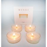 4LÜ VANİLYA SANDAL KOKULU BİTKİSEL TEALIGHT MUM SETİ