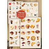 4'lü Yeme-Içme , Kahve, Tatlı Sticker Set D00022 - 1 Adet