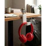 4moms 131618150 Atalarstudio Kulaklık Standı Masa Kenarı Kıskaç Tutucu, Mini Figür Sergi Yüzeyli, 18-33Mm Masa Uyumlu, Vidalı Sıkıştırma Sistemi, Oyun Ve Ofis Masası Aksesuarı, 3D Baskı, Beyaz