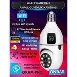 4Mp ( 2+2) Çift Lens Wifi Kablosuz Ampul Kamera Okam Pro Uyumlu