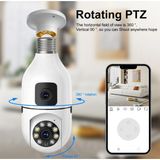 4mp Ampul Kablosuz Wifi Kamera Çift Lens Ip 2 Yönlü Ses Otomatik Izleme Aı Insansı Algılama - Beyaz