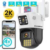 4Mp Hd Wıfı Ip Kamera Açık Ptz Çift Lensli Aı İle Akıllı İzleme Güvenlik Cctv Kamera
