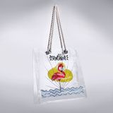 4NIO 4Nıo Şeffaf Plaj Çantası Flamingo
