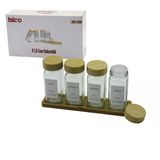 4pcs Bambu Kapaklı Cam Tuzluk - Biberlik - Baharatlık 120ML BX40