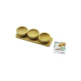 4Pcs Çerezlik - Lokumluk Ahşap Bambu Tepsili Kase Seti 30X11cm Go53/01644