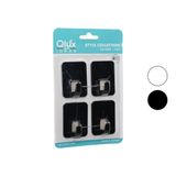 4Pcs Cloud Askı No-2 Siyah - Beyaz Plastik Yapışkanlı Montaj